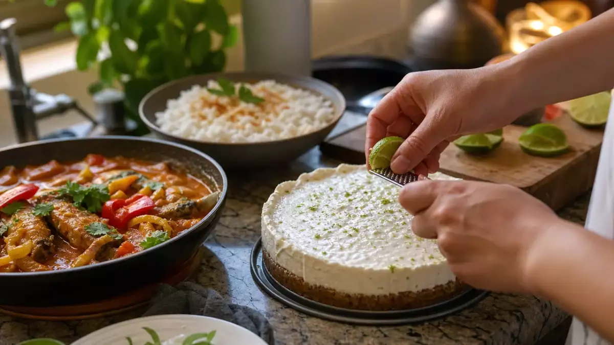 Menu diário, 30 de agosto: arroz com leite de coco, moqueca de sardinha e cheesecake de limão