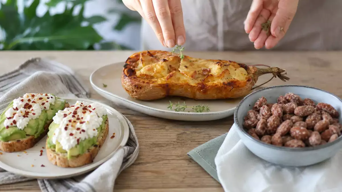 Menu do dia, 20 de outubro: torrada com mel picante, abóbora recheada e amêndoas na air fryer