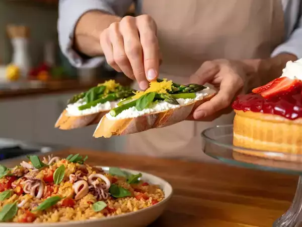 Menu diário, 3 de maio: bruschettas, arroz de lula e torta de morango