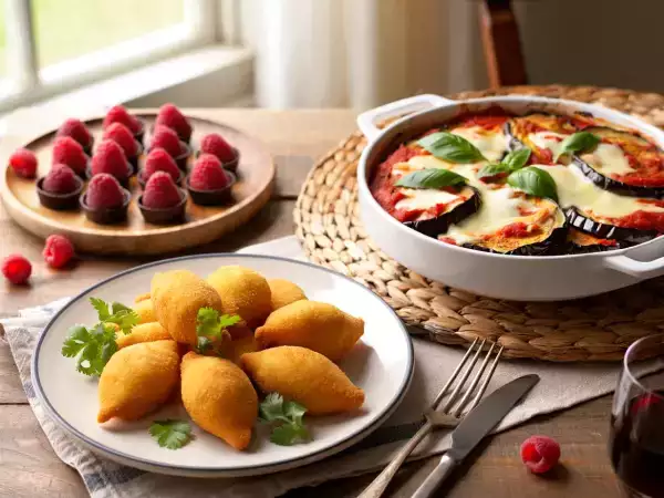 Menu do dia, 30 de Maio: Coxinhas de frango, berinjela à parmegiana e franuí