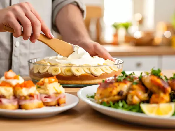 Menu diário, 17 de julho: torta fria de pão de forma, frango assado com limão siciliano e torta de banana especial