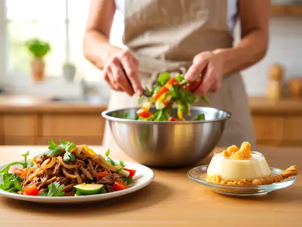 Menu do dia, 6 de agosto: salada magnífica de verão, carne desfiada e doce de natas