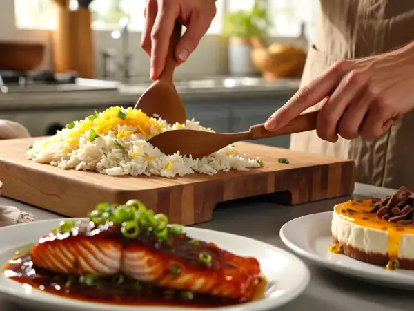 Menu diário, 16 de agosto: arroz de limão-siciliano, salmão marinado com miso e cheesecake de maracujá