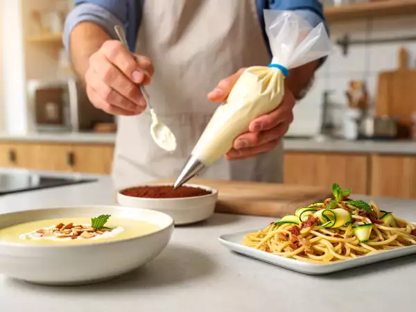 Menu do dia, 26 de agosto: sopa fria de amêndoas, esparguete com curgete e tiramisu de morango