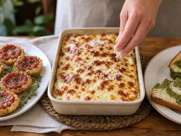 Menu diário, 20 de setembro: tarteletes tatin de tomate cereja, lasanha de frango e bolo mármore de chá matcha