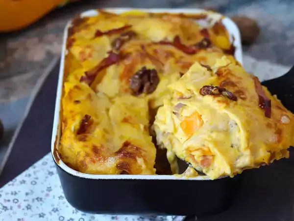 A lasanha com aroma de outono: cremosa por dentro, crocante por cima e perfeita para os domingos