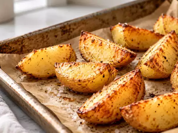 Batatas assadas no forno moles e sem crosta? O erro que estraga o dourado e o passo simples a ser feito antes de levá-las ao forno para que fiquem crocantes por fora e macias por dentro