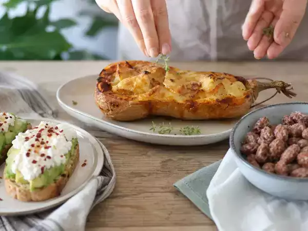 Menu do dia, 20 de outubro: torrada com mel picante, abóbora recheada e amêndoas na air fryer