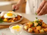 Artigos: Menu do dia, 8 de Junho: croutons crocantes, ovos rotos e limonada suíça