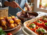 Artigos: Menu del giorno, 17 giugno: spiedini di patate, peperoni ripieni e torta cremosa al cioccolato