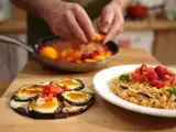 Artigos: Menu diário, 12 de junho: delícias de berinjela, lula e uma salada de frutas refrescante