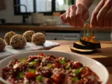 Artigos: Menú vegetariano, 10 de julio: berenjenas crujientes, setas picantes y trufas de dulce de leche y galleta