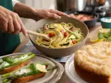 Artigos: Menu diário, 16 de julho: bruschettas de aspargos, macarrão cremoso e torta de coco