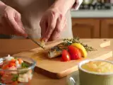 Artigos: Menu diário, 15 de agosto: terrina de delícias do mar, badejo com tomate e flan parisiense