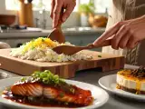 Artigos: Menu diário, 16 de agosto: arroz de limão-siciliano, salmão marinado com miso e cheesecake de maracujá