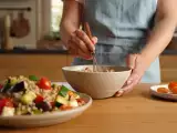 Artigos: Menu diário, 25 de agosto: queijo cottage caseiro, salada cremosa de espelta e damascos assados na air fryer