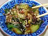 Receita Bok choy puxado no gergelim