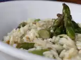 Receita Risotto de bacalhau e aspargos