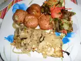 Receita Bacalhau assado no forno com batatinhas a murro