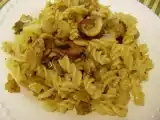 Receita Espirais com cogumelos, alho francês e chouriço