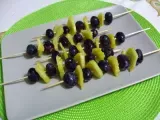 Receita Espetadas de uvas e abacaxi