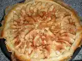 Receita Tarte de maça com bage cremim e amêndoa laminada