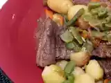 Receita Carne estufada com feijão verde e batatinha a vapor
