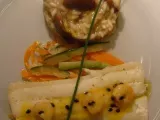 Receita Filete de peixe espada com molho de maracujá em cama de legumes