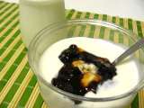 Receita Sobremesa de iogurte com compota de ginja e bolacha