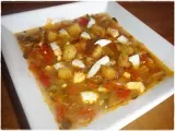 Receita Sopa de bacalhau com tomate e beldroegas