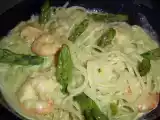 Receita Linguini com espargos e gambas