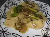 Receita Papardelle c/ espargos e cogumelos de paris