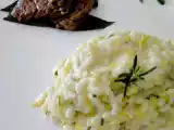 Receita Risoto de abobrinha e gorgonzola com filé em cama de orapronóbis
