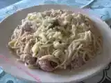 Receita Spaghetti com salsichas e castanhas