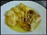 Receita Bacalhau dourado no forno com batatinhas perfurmado com salsa