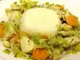 Receita Frango com cenoura e alho francês