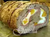 Receita Rolo de carne recheado com ovo, cenoura, queijo e fiambre