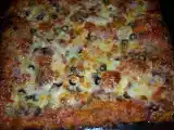 Receita Pizza de cogumelos, azeitonas e fiambre
