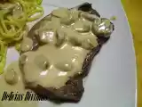 Receita Bifes com molho de natas