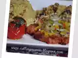 Receita Bisteca de porco com mel ao molho de vinagrete tricolor