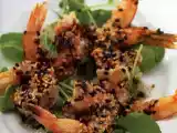 Receita Camarões salteados com sésamo