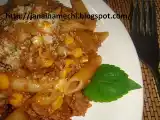 Receita Penne integral ao molho de pimentões (roxo e creme)