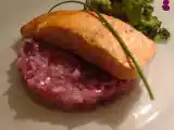 Receita Salmão grelhado com risoto de couve roxa