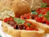Receita Bruschetta sem glúten e rolinhos de berinjela e abobrinha