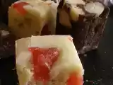 Receita Fudge de chocolate preto e branco com frutos secos