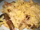 Receita Ovos mexidos com arroz e frango - aproveitamento