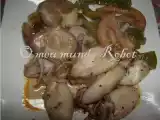 Receita Actifry - lulas salteadas com batata a murro e salada de tomate e pimento assado