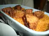 Receita Bacalhau albardado com arroz de tomate