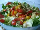 Receita Salada de folhas verdes com manga, palmito e tomate