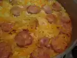 Receita Arroz de salsichas frescas com couve lombarda e cenoura